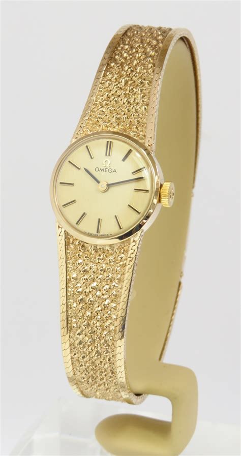 omega 9ct gold ladies watch|omega solid gold ladies watch.